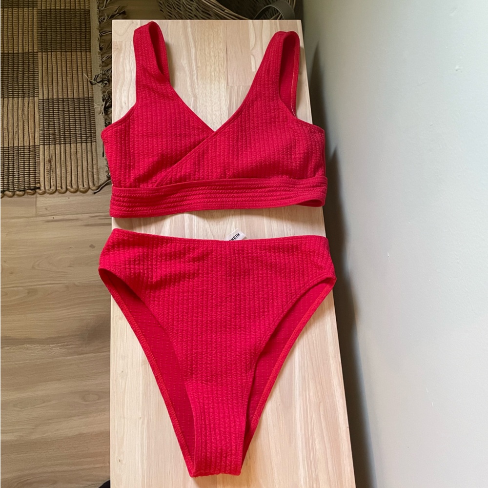 Never worn high cut/waisted red bikini
